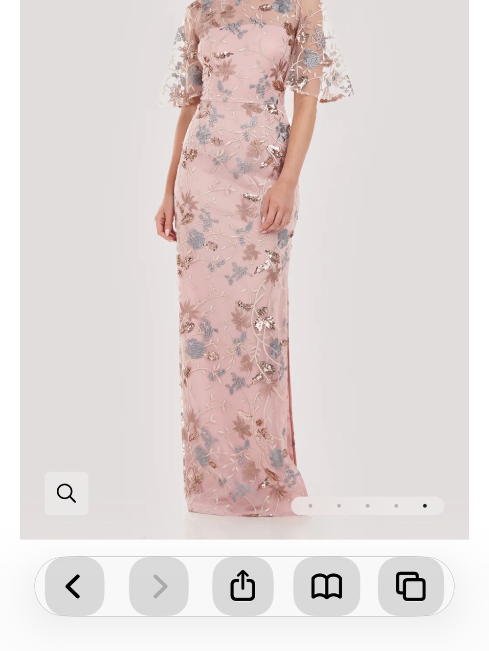 Blush Pink Embroidered Sequin Gown